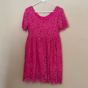 Hot Pink Lace Mini Dress